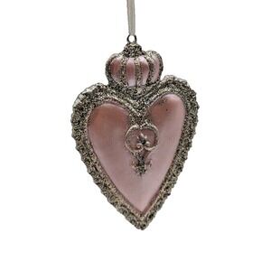 Sparkling Pink and Sliver‎ Princess Heart Ornament